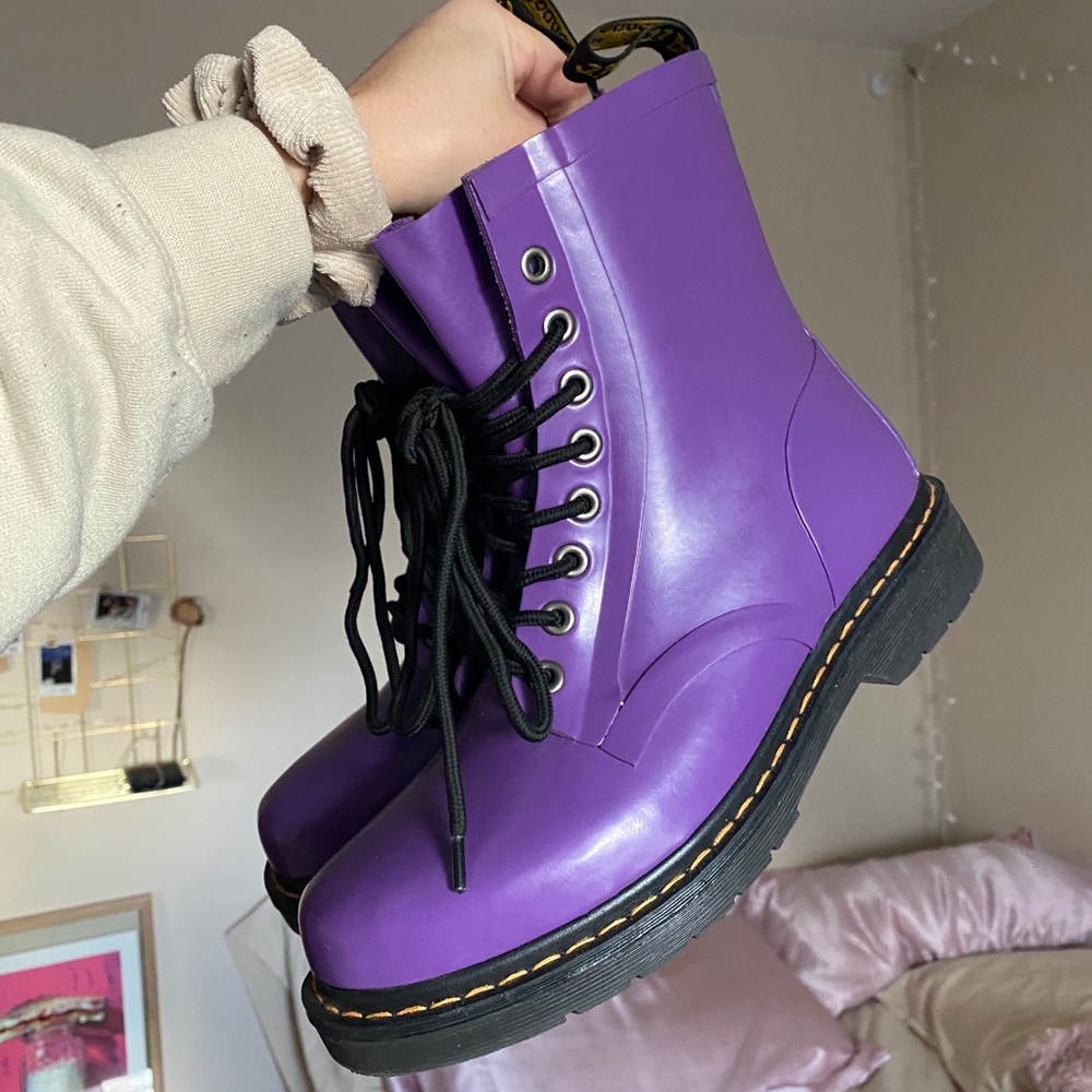 Dr Martens Doc Martens Drench Rubber Boots Purple